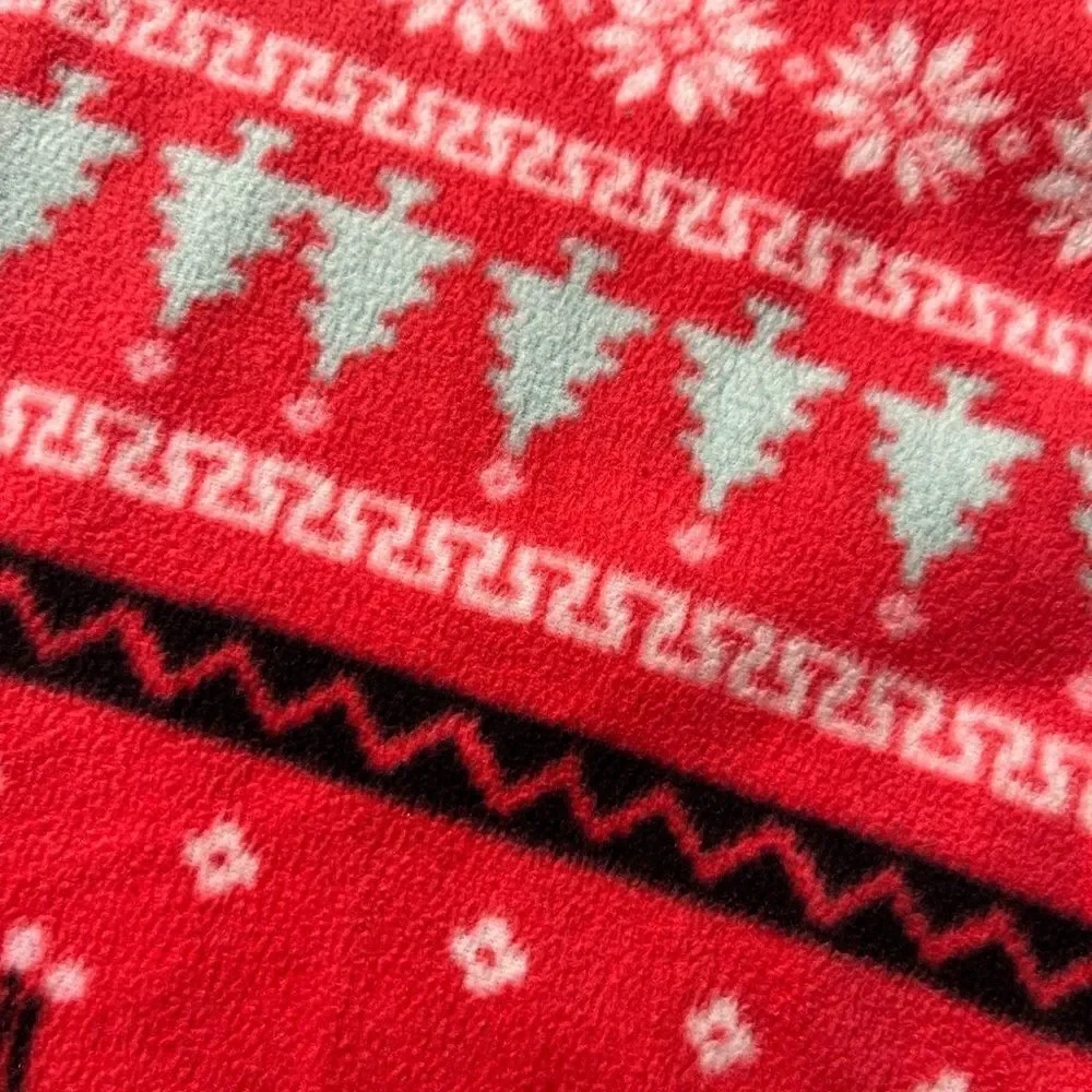 SO Fleece Cozy Christmas Pajama Pants Red Green & White Medium